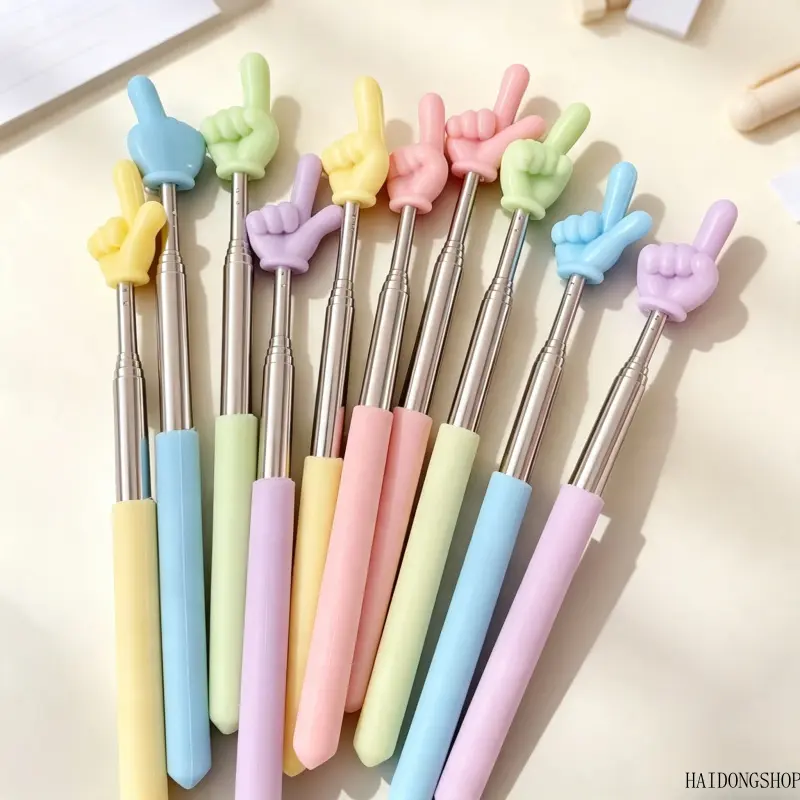 Viral Homeschool Classroom Essential Retractable Hand Shaped Reading Pointer, Plastic Telescopic Teaching Stick For Teachers & Kids, Early Literacy Tool For Home Reading Storytime Preschool Learning Styling Movable Finger Steampunk Robot Charm emerald