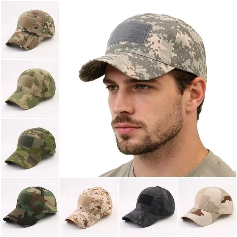 Unisex Tactical Camouflage Military-Style Baseball Cap - Adjustable, Breathable, Sunproof Outdoor Hat for Adults (54-60cm, One Size), Ideal for Fishing, Hiking
