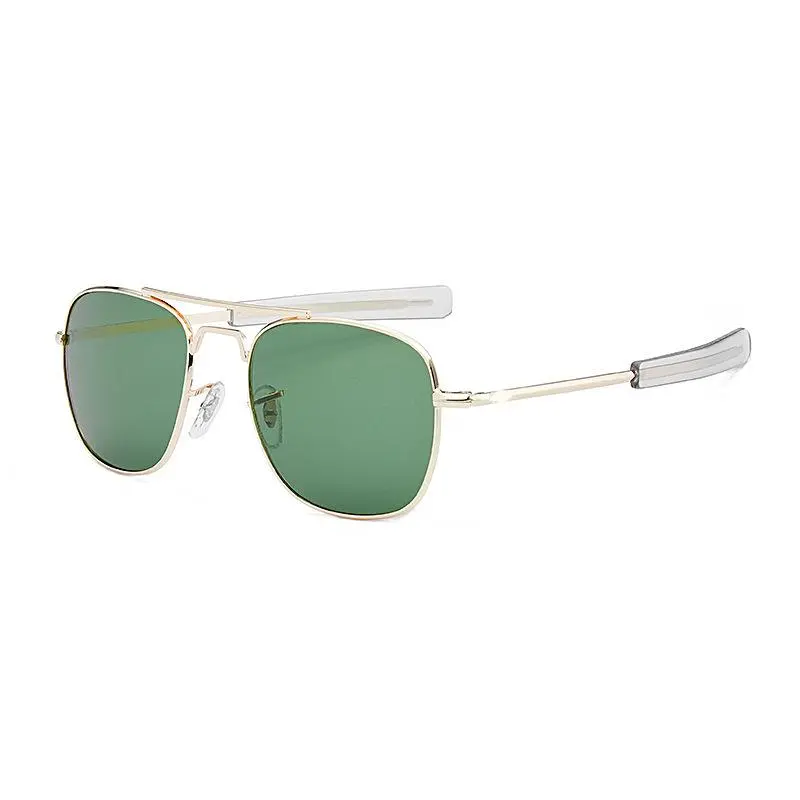 Men's Metal-Frame Square Sunglasses - Glass Lens, UV400 Protection, Trendy Euro-American Style, Lightweight Classic Shades for Driving, Outdoor Activities, Men's Sunglasses, Mens Gifts, Statement Frame Glasses