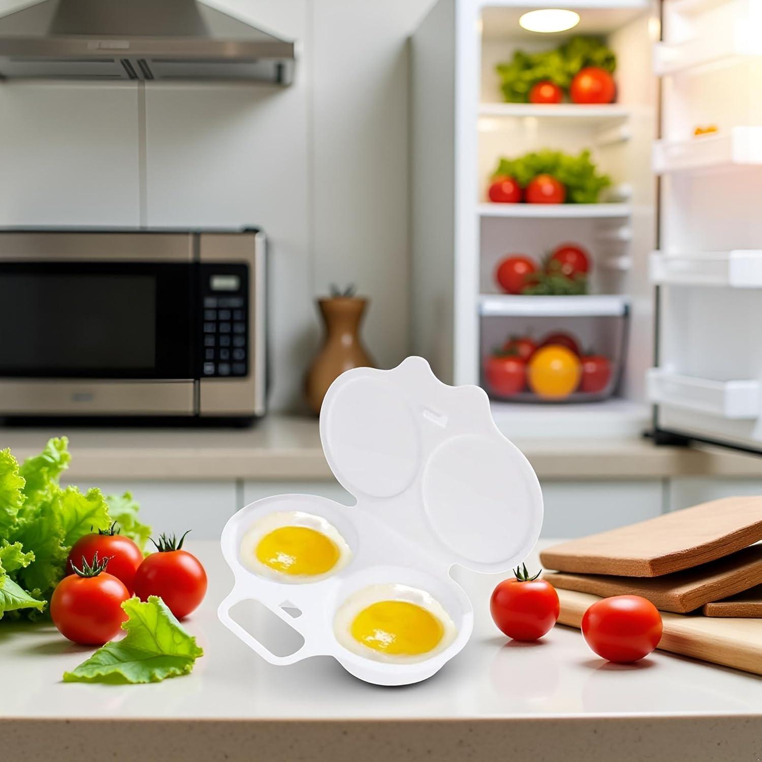 Portable Microwave Egg Cooker with Lid, Compact Design for Quick Cooking, Ideal for Indoor & Outdoor Breakfast Use