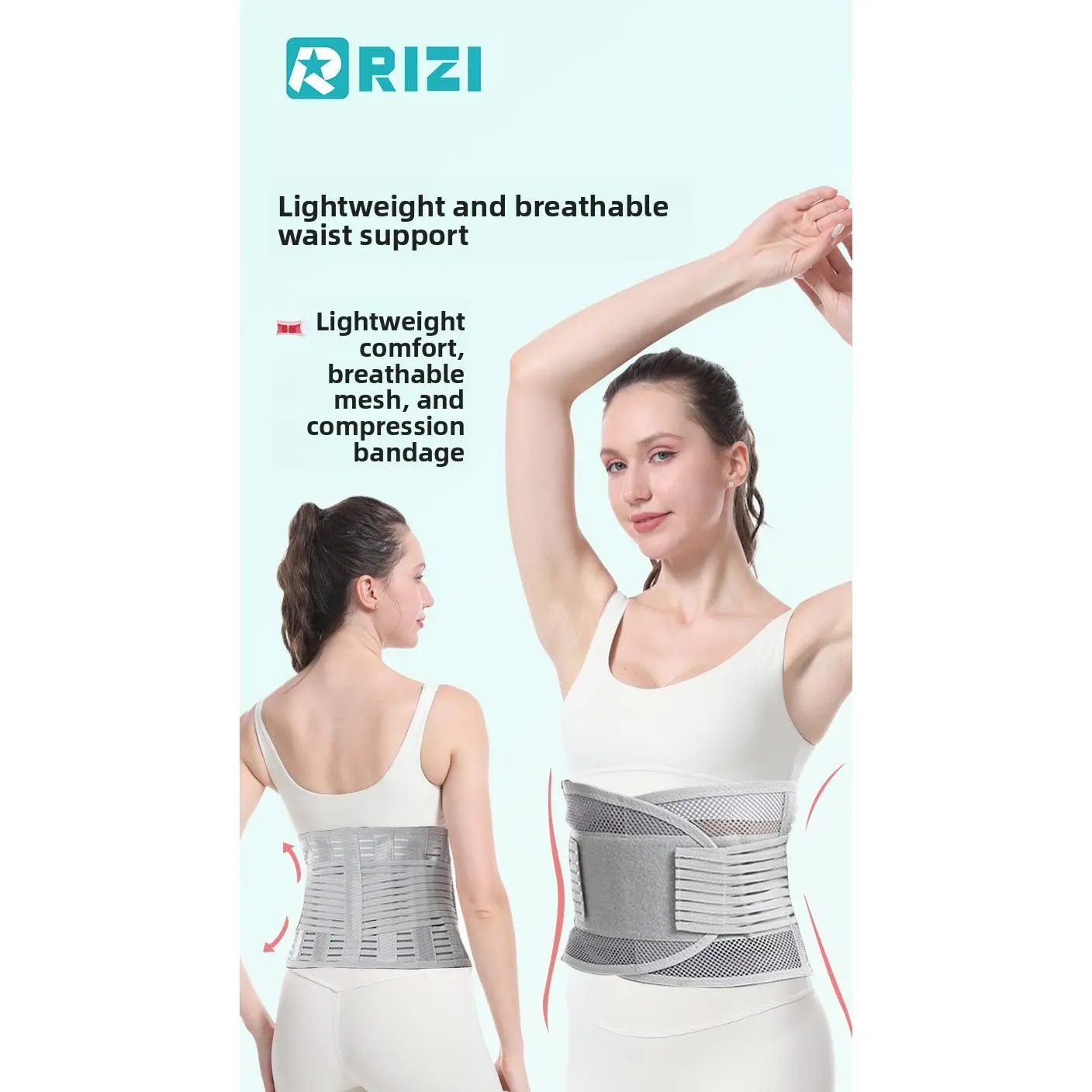 Breathable Mesh Lumbar Belt Lightweight Fitness Back Guard