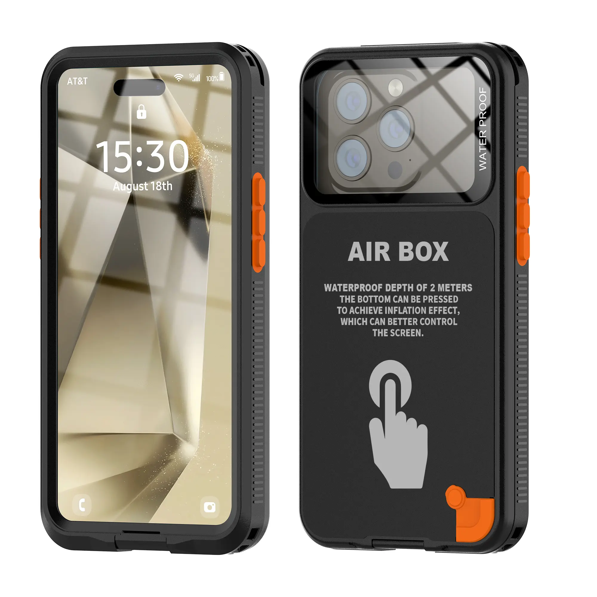 Shellbox IP68 Rated Waterproof Phone Case with Touchscreen, Fashion Window Photography Design, Accessories for iPhone Series (Fits iOS 12,13,14,15 Max,16 Pro)