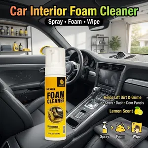 NUAN multi-purpose cleaning spray foam cleaner all purposeNUAN Interior Cleaner – Gentle foam for leather, plastic, and headliner, cleans and protects surfaces effectively.