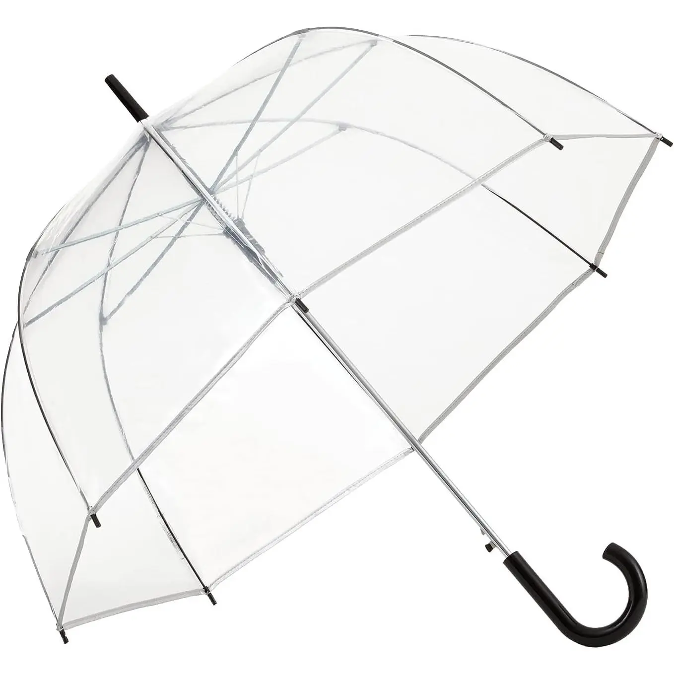 Bubble Clear Umbrella, Scalloped Edges, Auto Open, See-Through, Rain & Windproof, for Weddings, Proms and Events