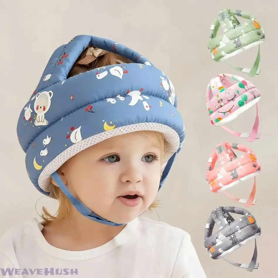 Adjustable Cartoon Design Head Protector Hat - Safety Cap for 6-24 Months Toddlers, Lightweight Comfy Daily Safety Accessory for Walking Learning (DIY Bag Accessory)