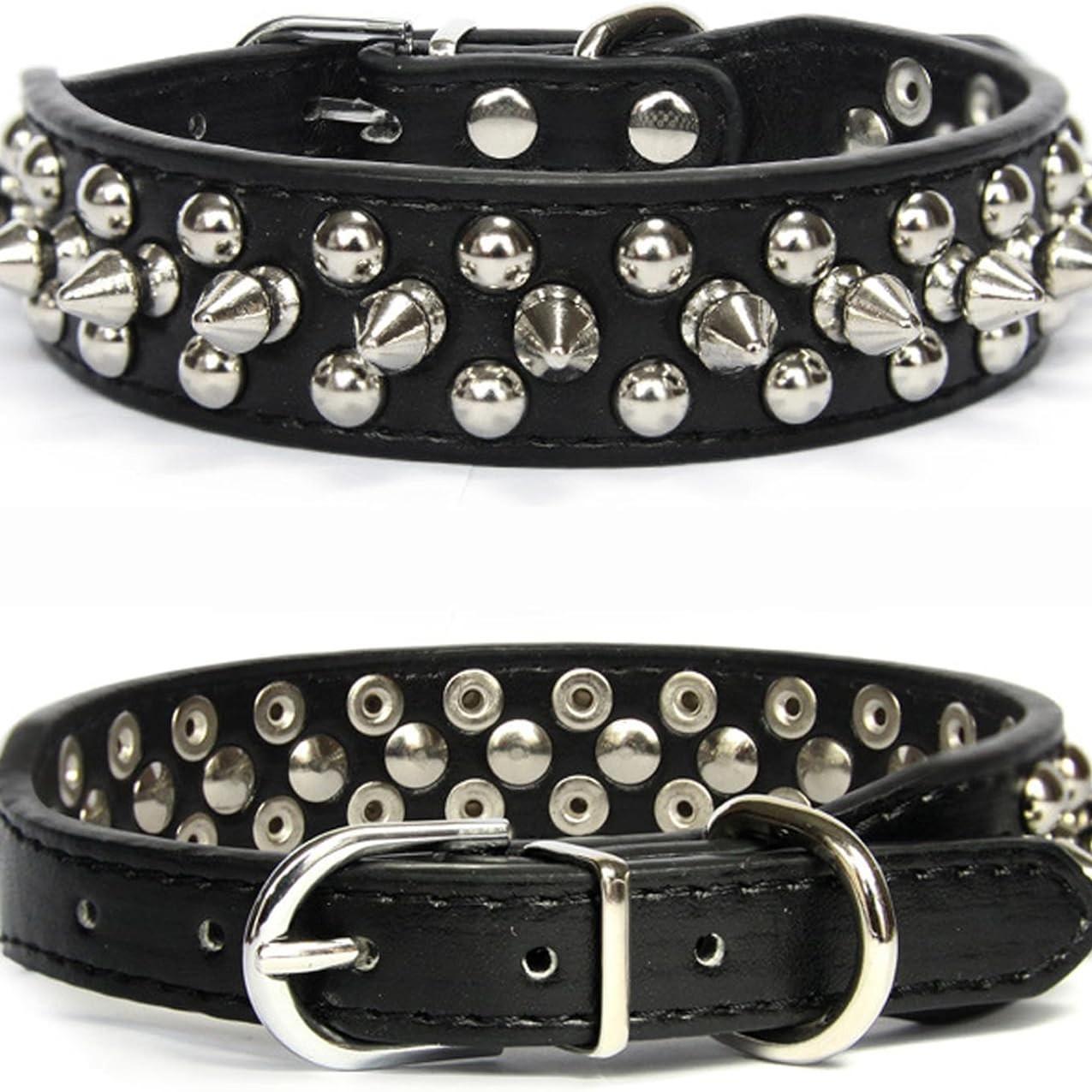 Dog Collar, Studded Anti-Bite Punk Pet Collar for Medium & Large Dogs, Durable Adjustable Heavy Duty Pet Neckwear, Trendy Gothic Accessories for Pitbull German Shepherd
