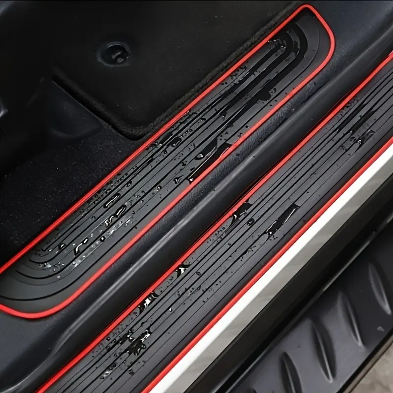 4pcs Universal Car Threshold Guards, PVC Door Edge Protection Stickers, Self-Adhesive Bumper Guard, Durable High-Quality Adhesive, Anti-Scratch, Automotive