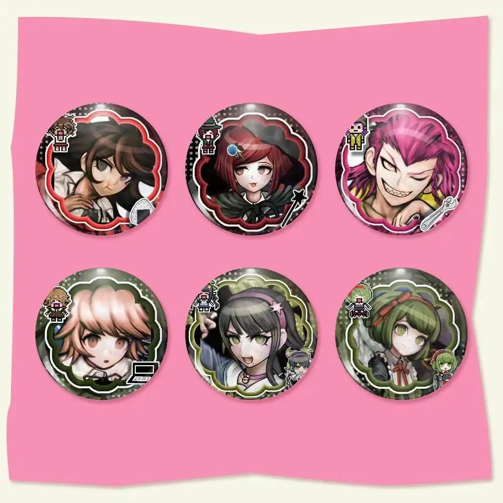 Peripheral Danganronpa Round Snap-in Brooches Rock Band Lapel Pins Badges Fan Collection Accessories Jewelry Handmade Gifts