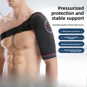 Breathable Knit Shoulder Compression Sleeve with Adjustable Strap, Shoulder Support Brace for Gym, Basketball, Tennis, Injury Recovery & Arthritis Pain Relief