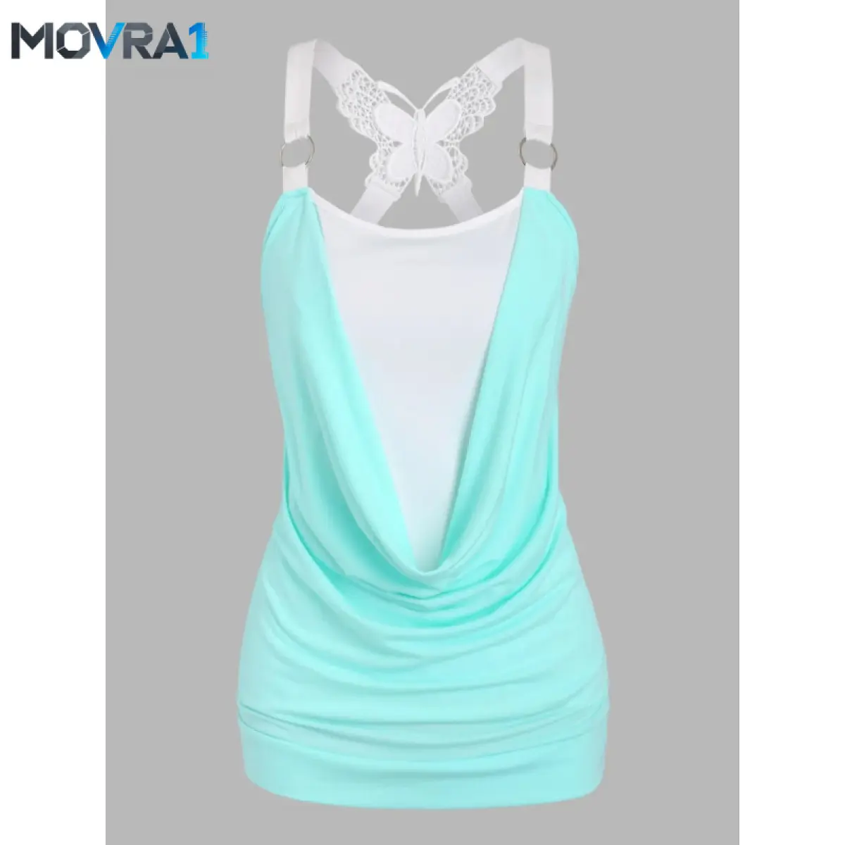 MOVRA1 Women's Appliques Criss Backless Breathable Jersey Top, Camisole Top, Casual Chic Draped Cowl Neck Sleeveless Stretchy Fit Top, Women's Clothes Daily Wear, Casual Fitted Sleeveless, Casual Sleeveless Tops, Womenswear