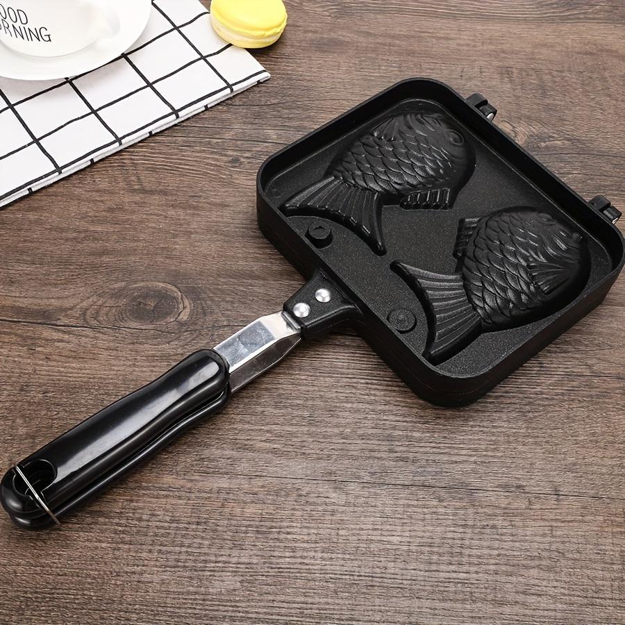Double-Sided Aluminum Waffle and Taiyaki Japanese Fish-Shaped Grilled Pan Mold - Non-Stick, Uncoated Surface for Even Cooking, Ideal for Breakfast and Snack Making