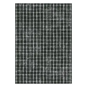Modern Geometric Checkered Rug - Ultra Thin, Non-Slip Low Pile Carpet for Kitchen, Hallway - Indoor Floor Mat - Multiple Colors & Sizes