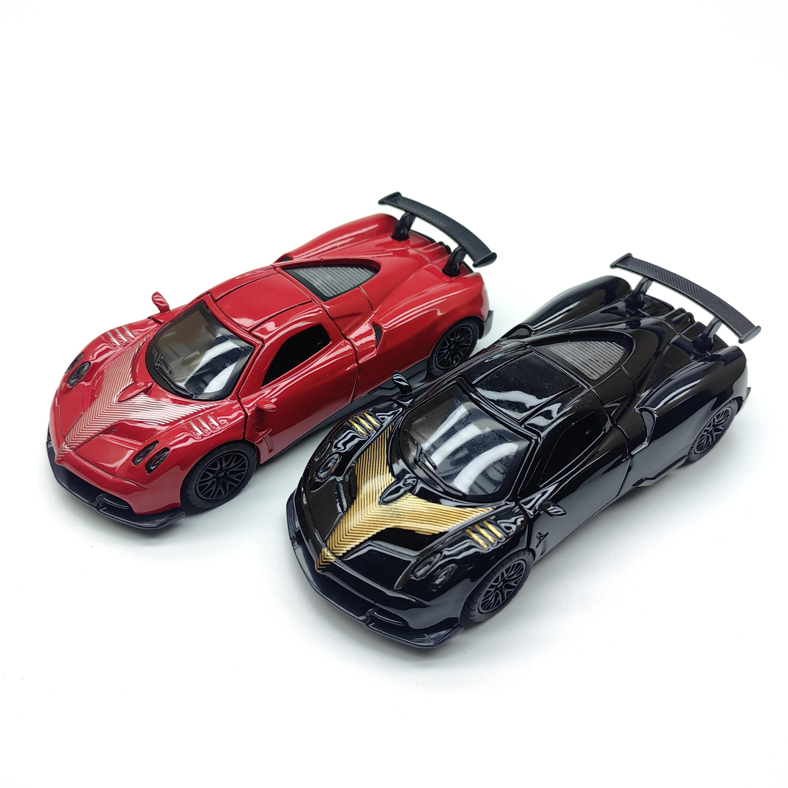 Realistic alloy sports car model, a children's toy car with pull-back function and openable doors, suitable for boys