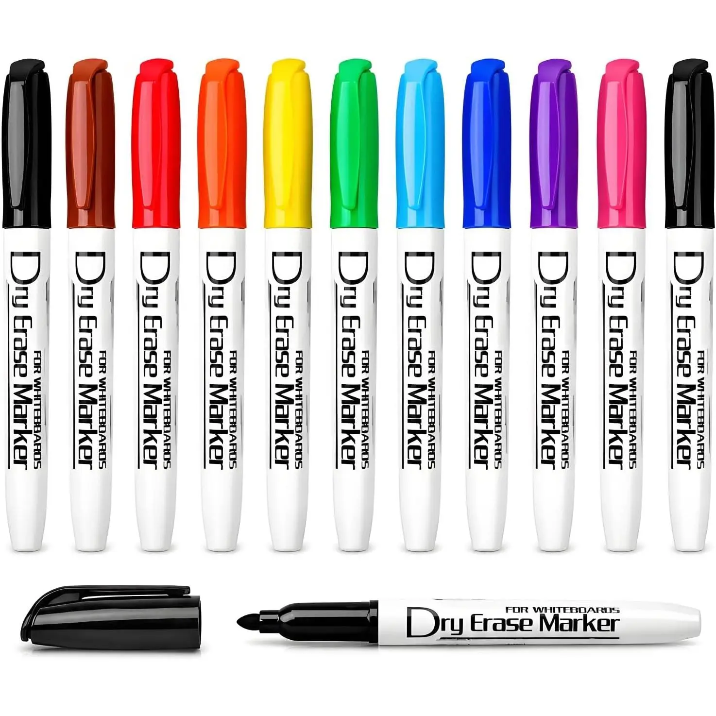 Dry Erase Markers, Colored Whiteboard Pens, 12 Pack | Holiday Giftable Markers with  Packaging, Low Odor Dry Erase Pens for Whiteboards, Classroom, Teachers, Families,