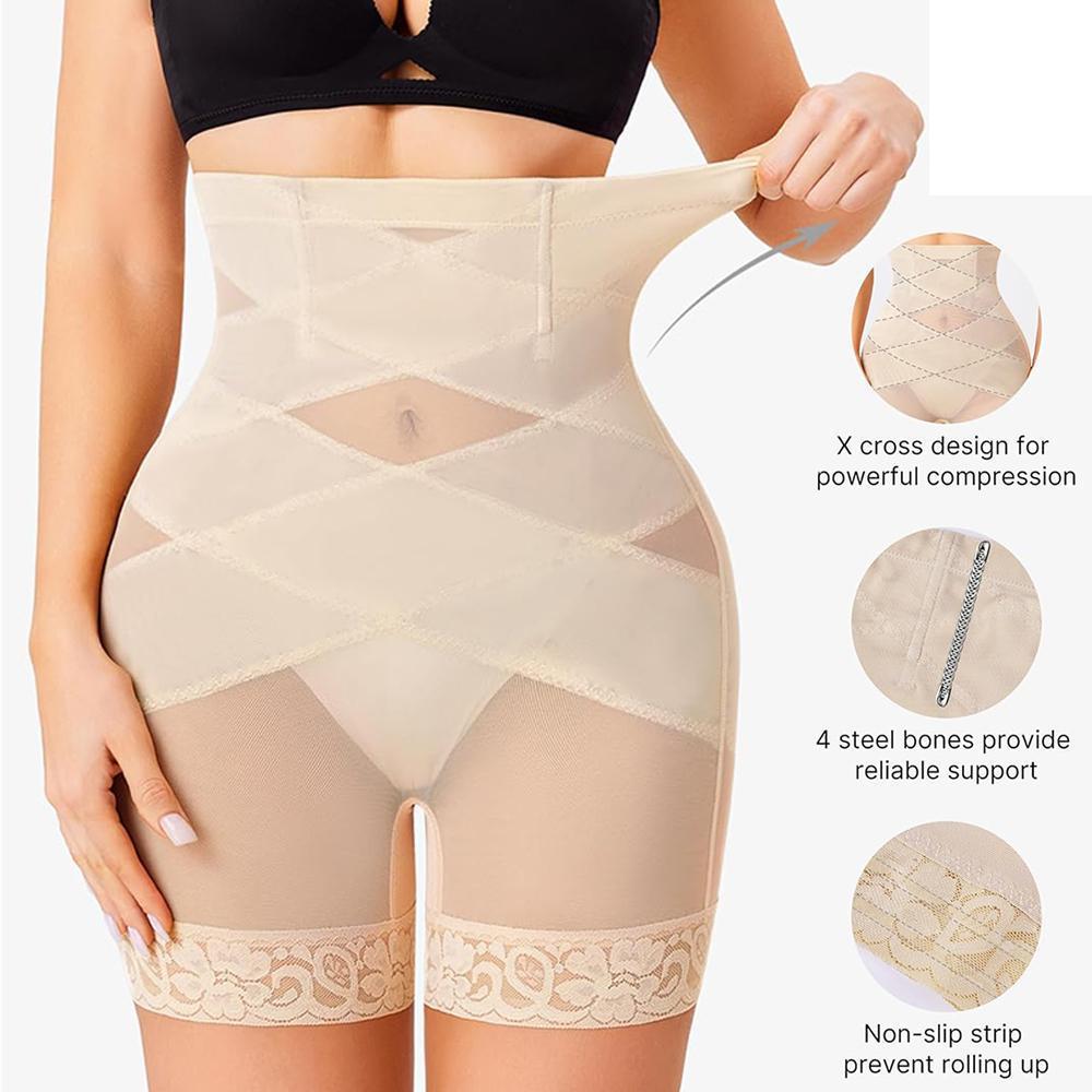 2/3 PCS Shapewear Tummy Control Body Shaper High Waisted Butt Lifting Panties Shapewear Shorts Thigh Slimmer Lace