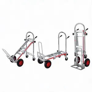 Heavy Duty 3-in-1/ 2-in-1 Convertible Aluminum Hand Truck Dolly - 1000 lbs Folding Platform Cart with Telescoping Handle & 4 Wheels - Multipurpose Utility Cart for Industrial Material Handling