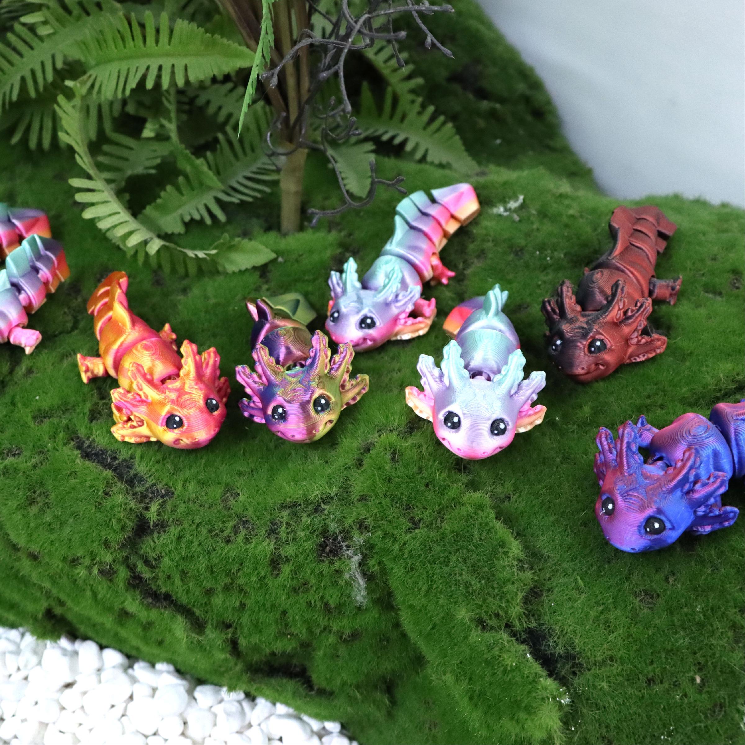 3D Printed Axolotl Figurine, 1 Count Cute Articulated Axolotl Figure, Home Decor Ornament, Perfect Gift for Collectors and Creators, Collectible Figurines