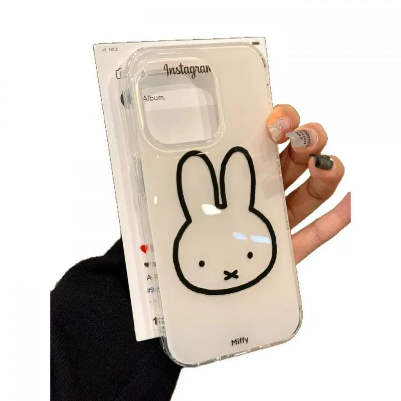 Miffy Kawaii Linear Rabbit Cellphone Casing, Waterproof Protection Phone Case for iPhone 17/16/15/14/13/12/11 Pro Max Plus Air, Ideal Gift for Top Fans