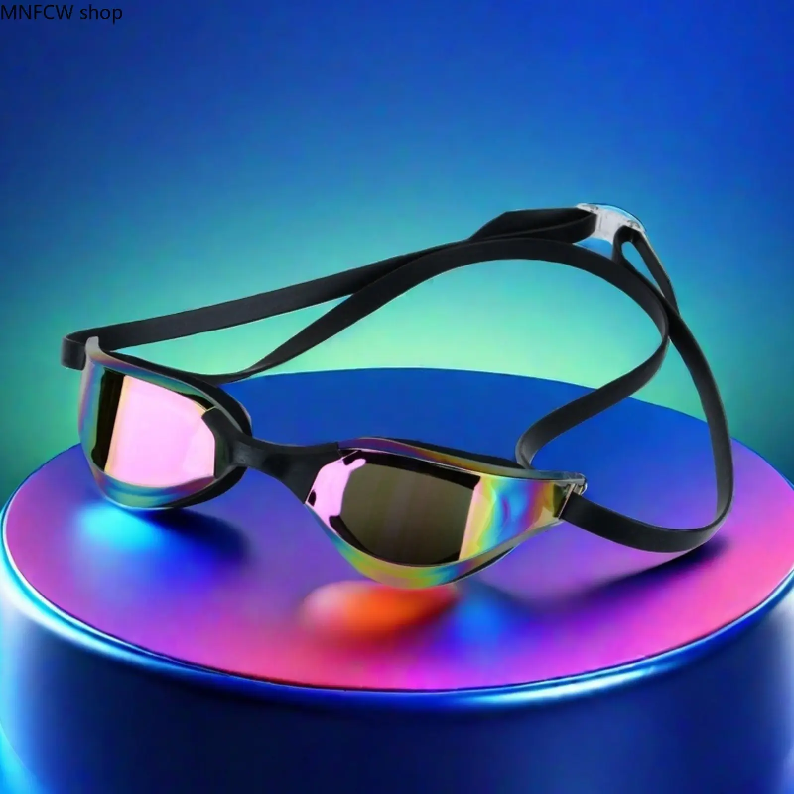 Competition Swim Goggles with Anti-Fog HD Color Plated Lenses, Waterproof Eye Protection for Adult Racers and Pool Training, Goggles For Swimming, Fog Free, Adults, Pool Racing, Racer Fit, Anti-Fog Lens