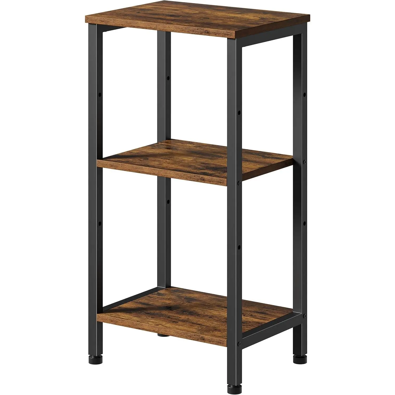 30 Inch Tall Side Table, Small End Table with Adjustable Shelf | Accent Table Stand for  Decor, Small Entryway Table, Bedroom Tall Nightstand, Living Room, Office, Rustic Brown
