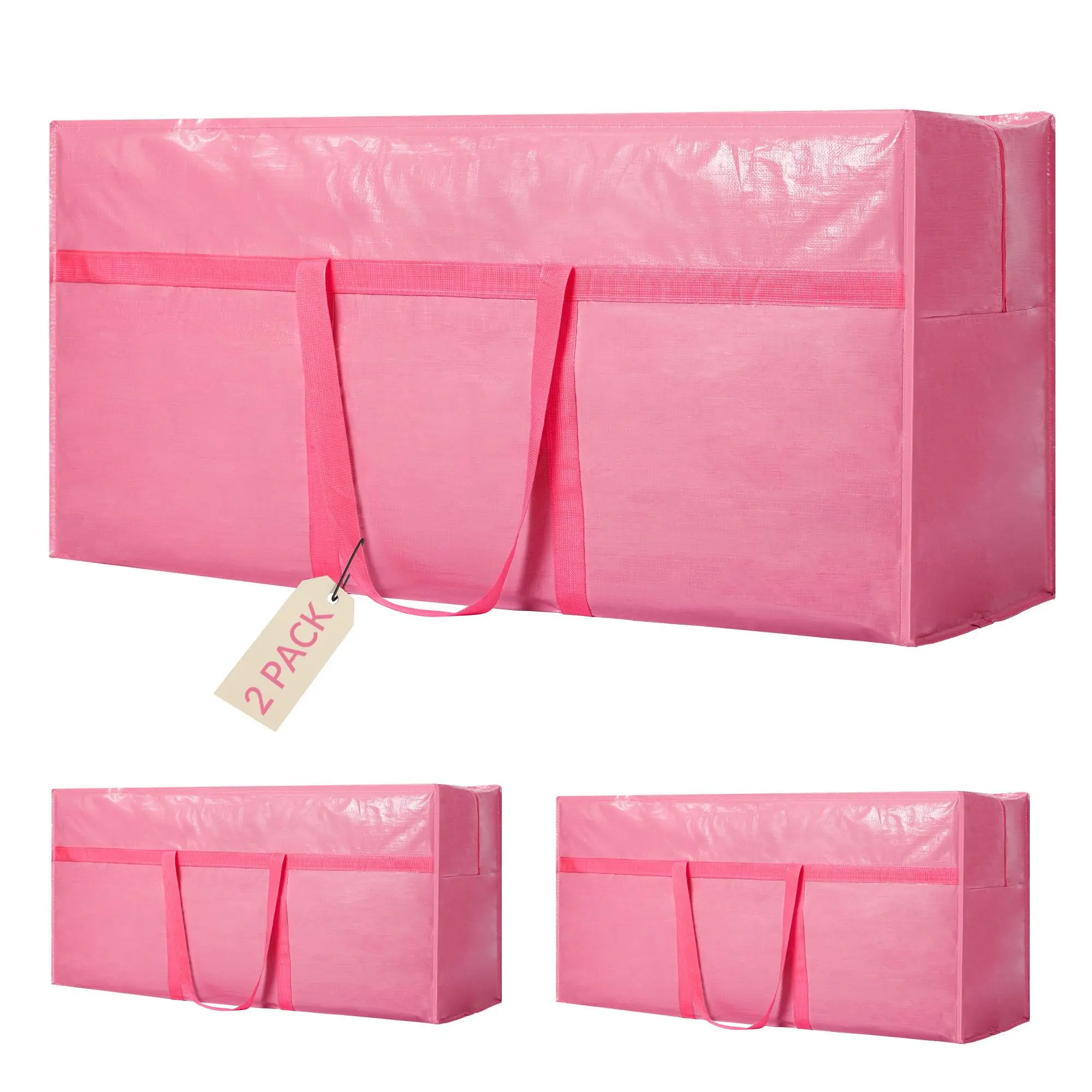 Heavy Duty Extra Large Waterproof Wardrobe Storage Hanging Organiser Bags - Reinforced Handles - Home Organization for Maximizing Wardrobe Space - Pink, 2/4 Packs, 45.2x15.7x21.7", Water Proof
