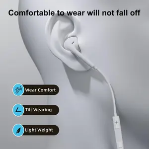 14.2mm Large Driver High-Quality Wired Earphones, In-Ear with Microphone, 3.5mm Jack, 106db Sensitivity, Tpe Cable, Crystal Box Included