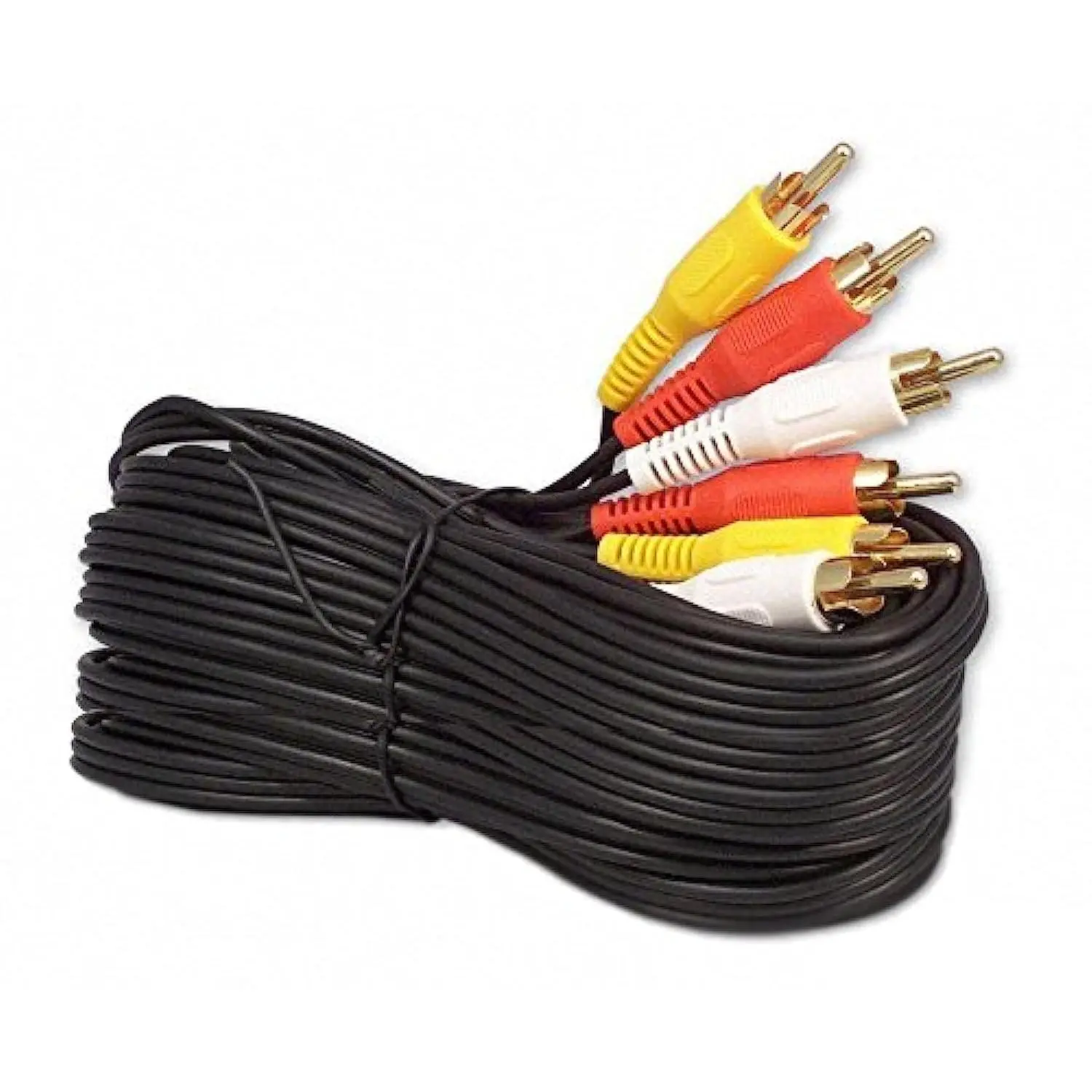 25Ft Gold Plated RCA M/Mx3 Audio/Video Cable with RCA Plug for Baby Costume Jewelry Accessory Setup