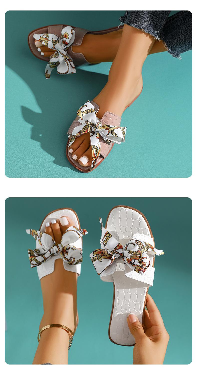 Women's Stylish Bowknot Slides — New Summer Flat Sandals: Trendy, Versatile, and Perfect for Outdoors & the Beach
