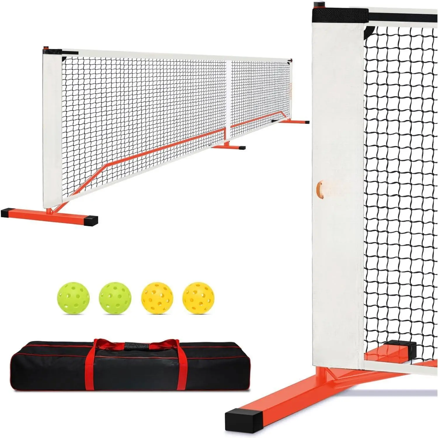 Portable Pickleball Net with Pickleballs and Carry Bag for Driveway| 22FT Regulation Size Pickle Ball Net, Weather Resistance Strong Steel Frame, Easy Setup for Indoor Gym, Outdoor Court