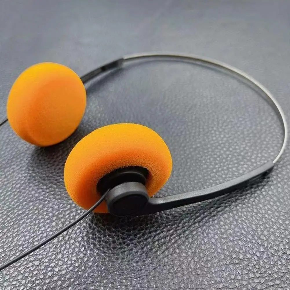 Orange Retro Over-Ear Headphone,Retro Lightweight Earphones, Feelings Underwire Headphone,Hi-Fi Stereo Earphone Headset,for  Mobile Phones Playback Pevices