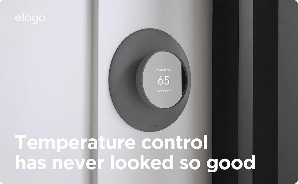 Wall Cover Plus 2 Compatible with Nest Thermostat 2020 [Charcoal] - Polycarbonate, Easy Installation, Complementary, Perfect Fit