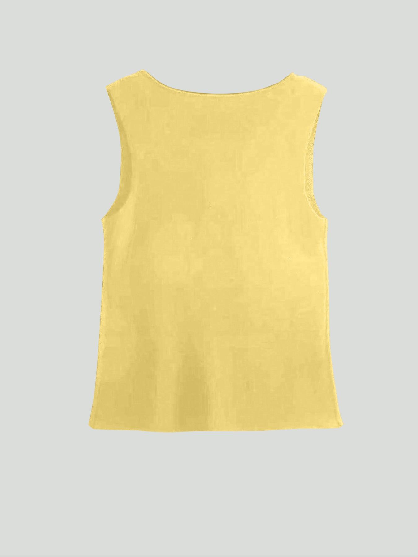 Women's Solid Color Button Front Tank Top, Elegant Sleeveless Top for Summer, Ladies Clothes for Daily Wear, Vests, Workwear
