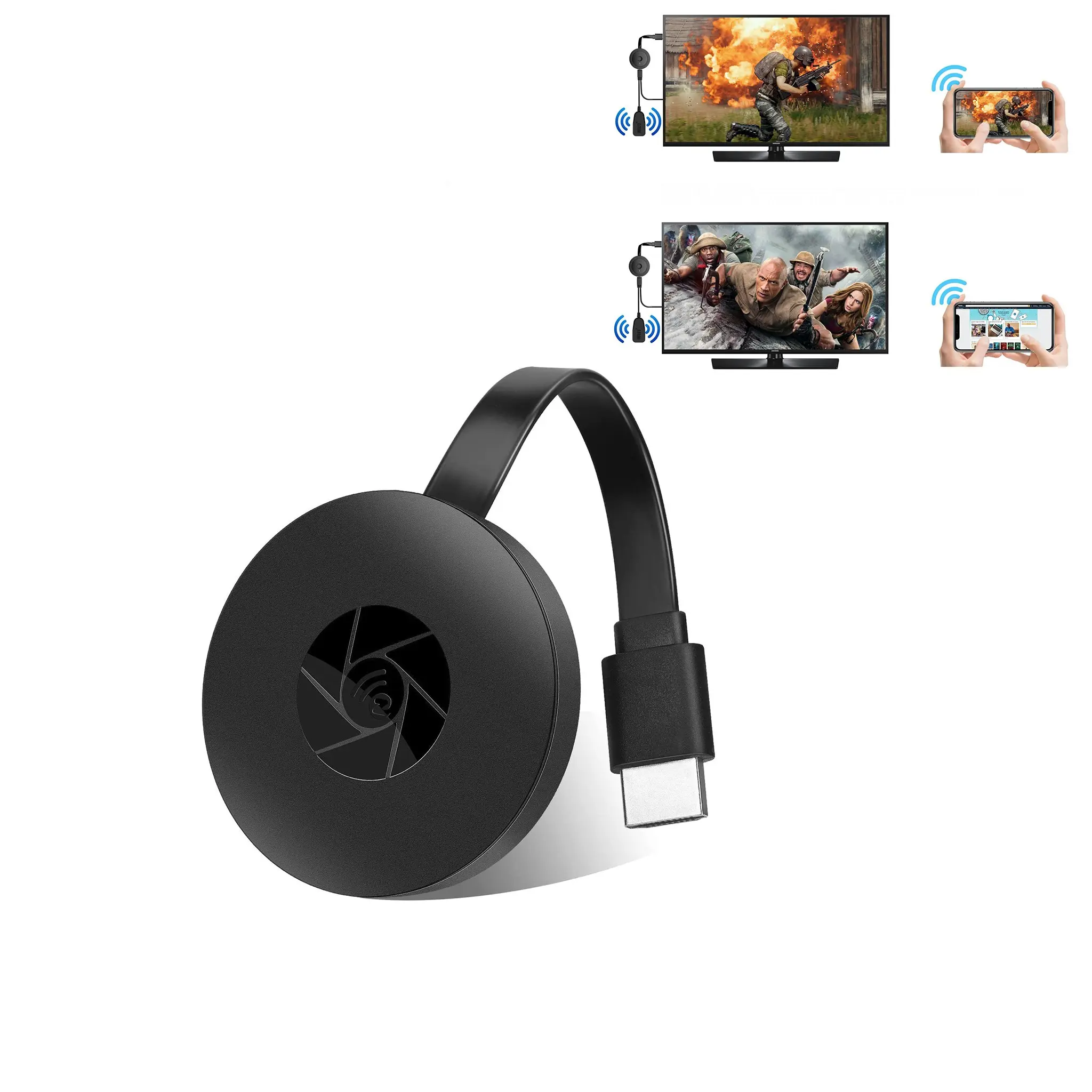 High definition, HDMI wireless screen mirroring device, 4K or 1080P screen mirroring, supports Android/iOS/Windows/macOS cross device mirroring, eliminates cables, instantly transforms into conference and collaboration centers, home giant screen