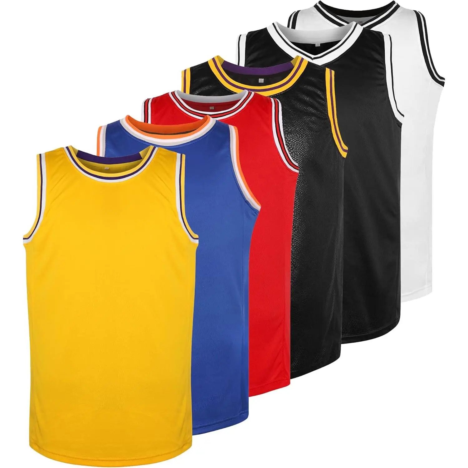 Men's Blank Basketball Jersey - 90S Hip Hop Menswear, Short Sleeve Mesh Fabric Athletic Outfits, Plain Athletic Practice Sports Shirts for Parties, S-3XL Male Apparel, Breathable, Us Sizes, Double Stitched, Available Sizes: S-3Xl
