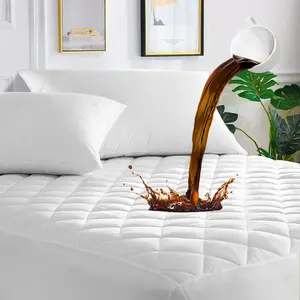 Queen Mattress Protector Waterproof, Deep Pocket Mattress Pad Cover Fits to 6''-21'', Breathable Hollow Cotton Filling Quilted Mattress Protector for Queen Size