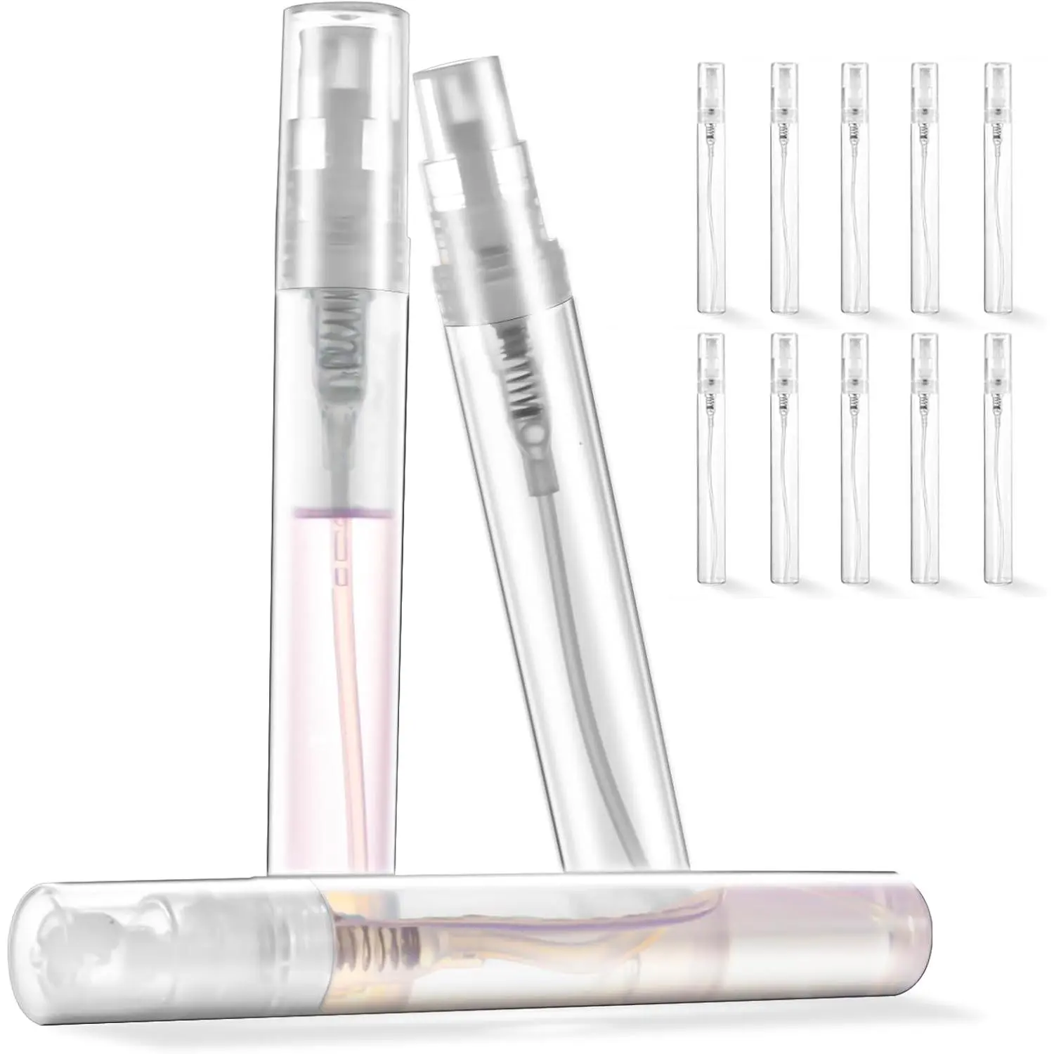 Mini Perfume Sample Bottles, 10 Pack 5 ml Plastic Small Perfume  Bottle, Fine Mist, Portable Perfume Travel Refillable Bottle, Upgraded atomizer sprayer for perfume, Clear
