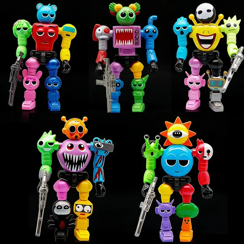 Game Figures Sprunki Assemble Robot Action Figures Model Desktop Ornaments Decoration Dolls Kids Toys Christmas Party GiftsAlleviate children's anxietySensory stress relief