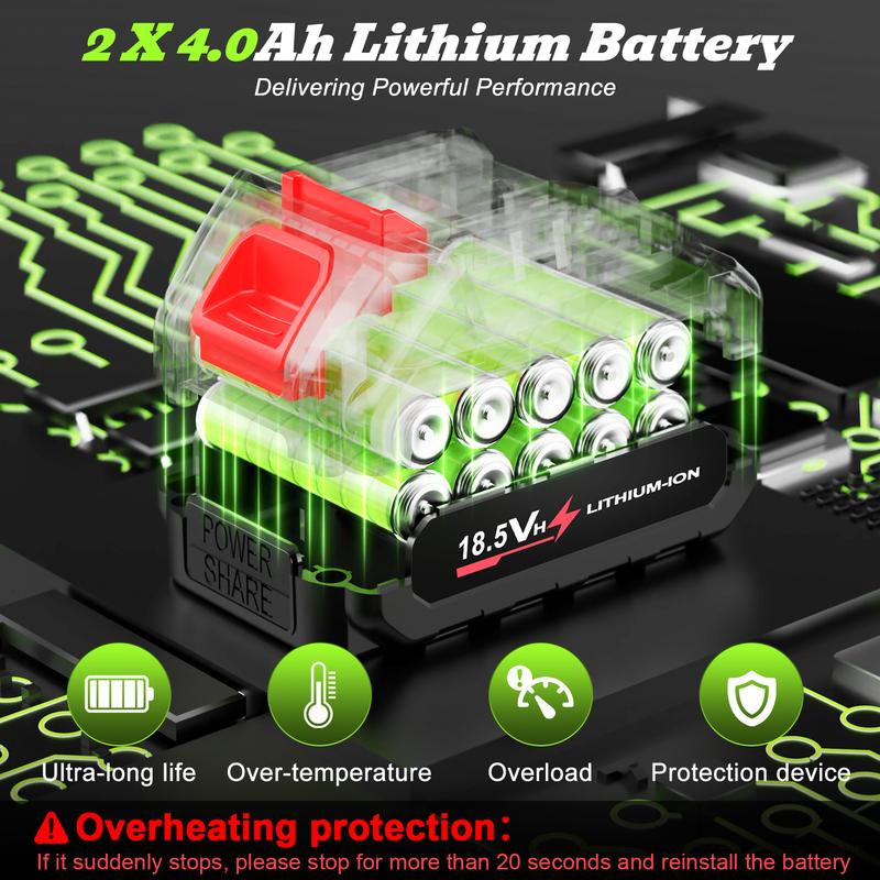 Springtok Electric Leaf Blower Cordless Turbo Jet Blower Handheld for Lawn Care Car Cleaning Outdoors BBQ Dust Removal Air Duster Gift for Men