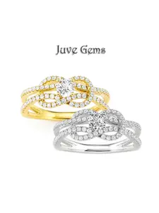 Knot Ring with 6a Zircon, Hollow Braided Design, Lightweight 2.6g, Perfect for Weddings, Parties, Daily Wear, Sizes 6-10