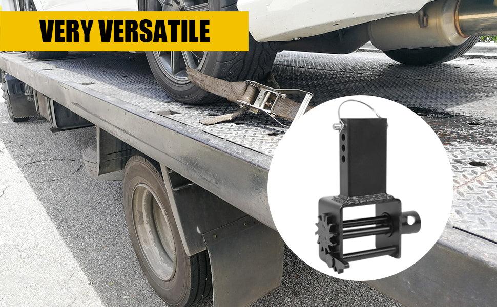 GARVEE Heavy Duty Flatbed Tool: 4 Pcs Trailer Stake Pocket Winch with 16200 Lbs Capacity, 5400 Lbs Load Limit, Ideal for Flatbed Trailer Trucks, Durable Black and Orange Design for Reliable Performance.