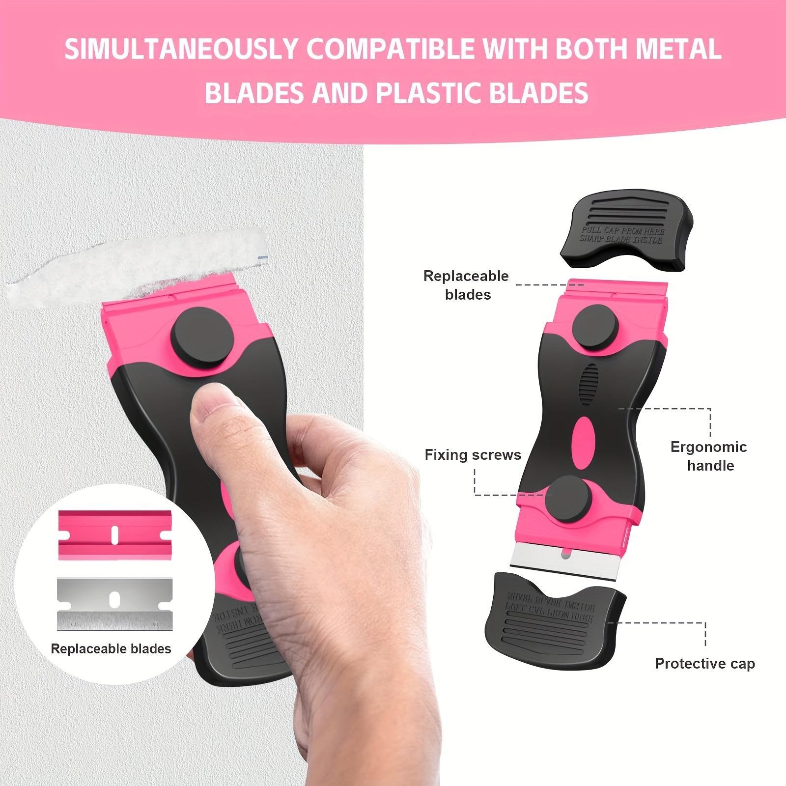 Multifunctional Scraper Tool, 1 Set Including 2 Counts Universal Scraper Tool with 20 Blades, Glass Scraper, Kitchen Fluid Cleaning Tool, Household Items, Home Cleaning Tool, Bathroom Accessory