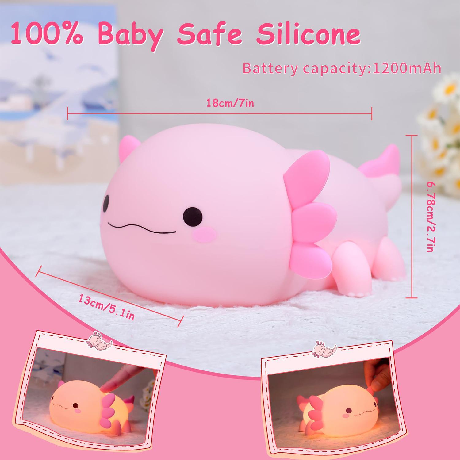 Cute Axolotl Design Night Light, USB Rechargeable Silicone Touch Lamp, Novelty Lighting for Bedroom, Living Room, Home Decor