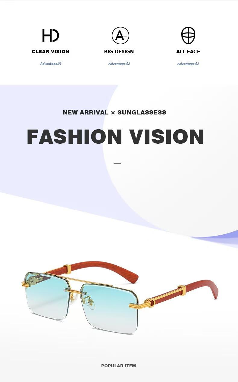 2 Pairs Unisex Rimless Square Lens Fashion Glasses Metal Double Bridge Trendy Eyewear PC Material Lightweight Stylish Accessories Perfect for Outdoor Parties Vacations Travel Driving Streetwear & Photo Props