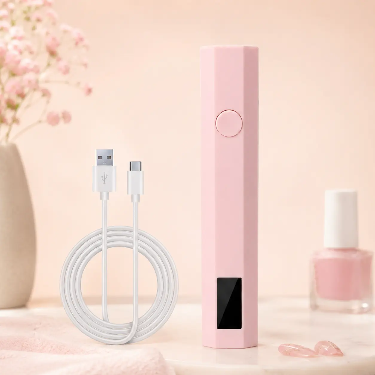 Mini UV Nail Lamp, 3W Handheld Flash Cure Light with LCD Display, 20s/60s Timers and 395–405nm LED for Gel Nails, DIY, Travel and Salon