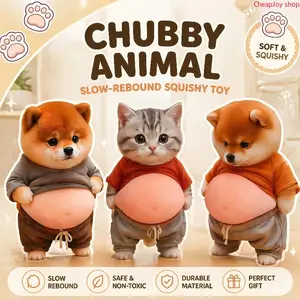2026 6-Pack Cute Animal Belly Door Stopper Wall Protector, Soft Silicone 3D Anti-Collision Sticker for Home Decor, Funny Shiba Inu & Cat Squeeze Toy for Stress Relief, Noise Reduction Door Bumper for Home & Office Squishies,summerwins summerwins