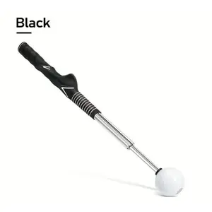 Retractable Golf Grip Trainer – Portable Swing Training Aid for Golfers, Improves Hitting Strength, Tempo & Swing Accuracy, Telescopic Indoor & Outdoor Golf Practice Rod, Right-Handed Click Stick
