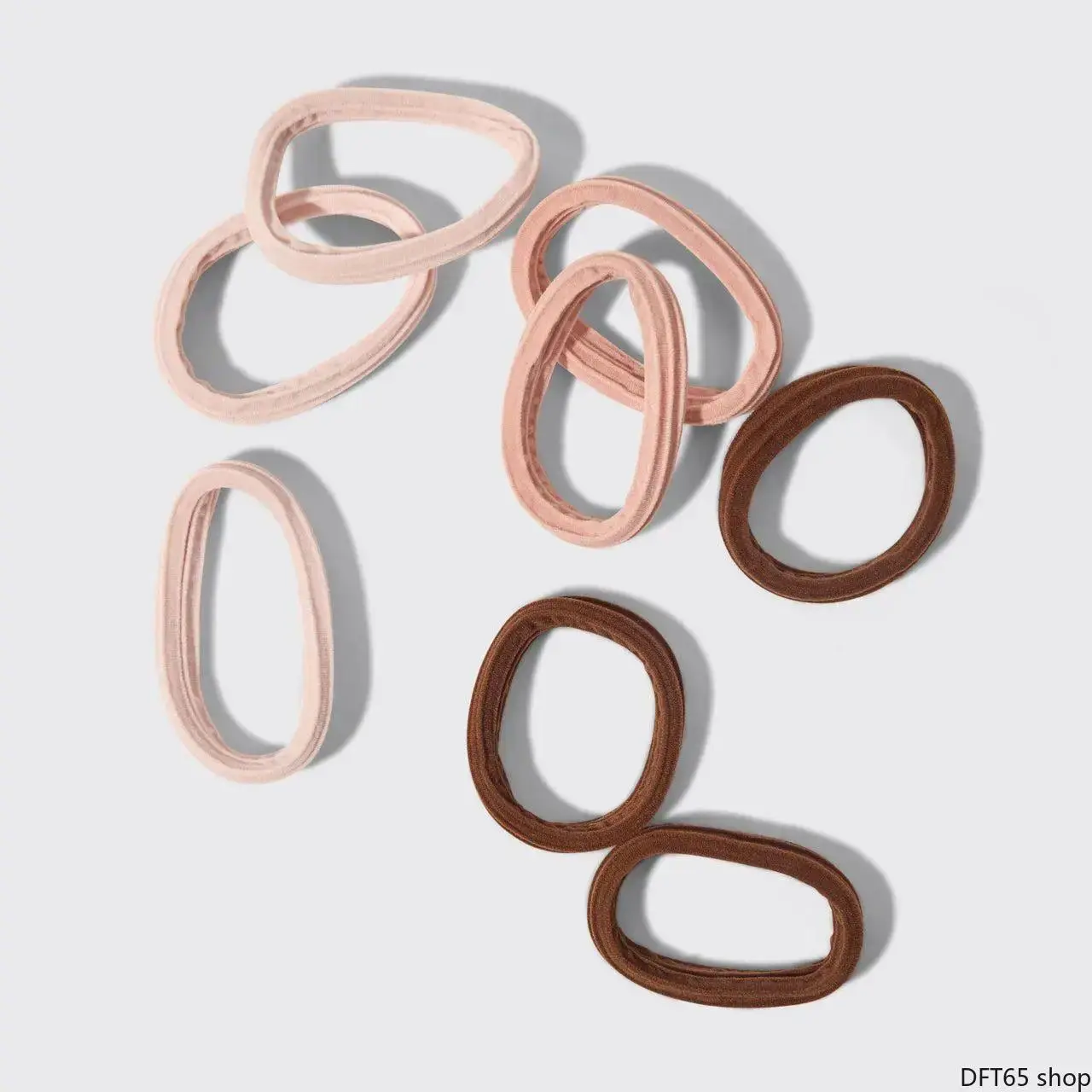 Rose Tone Seamless Flannel Hair Elastics Soft Wide Stretch Fabric Surface Smooth Round Silhouette No Sharp Edges Prevent Hair Tangling Breakage For Women Daily Ponytail Making Casual Decorative Hair Accessory