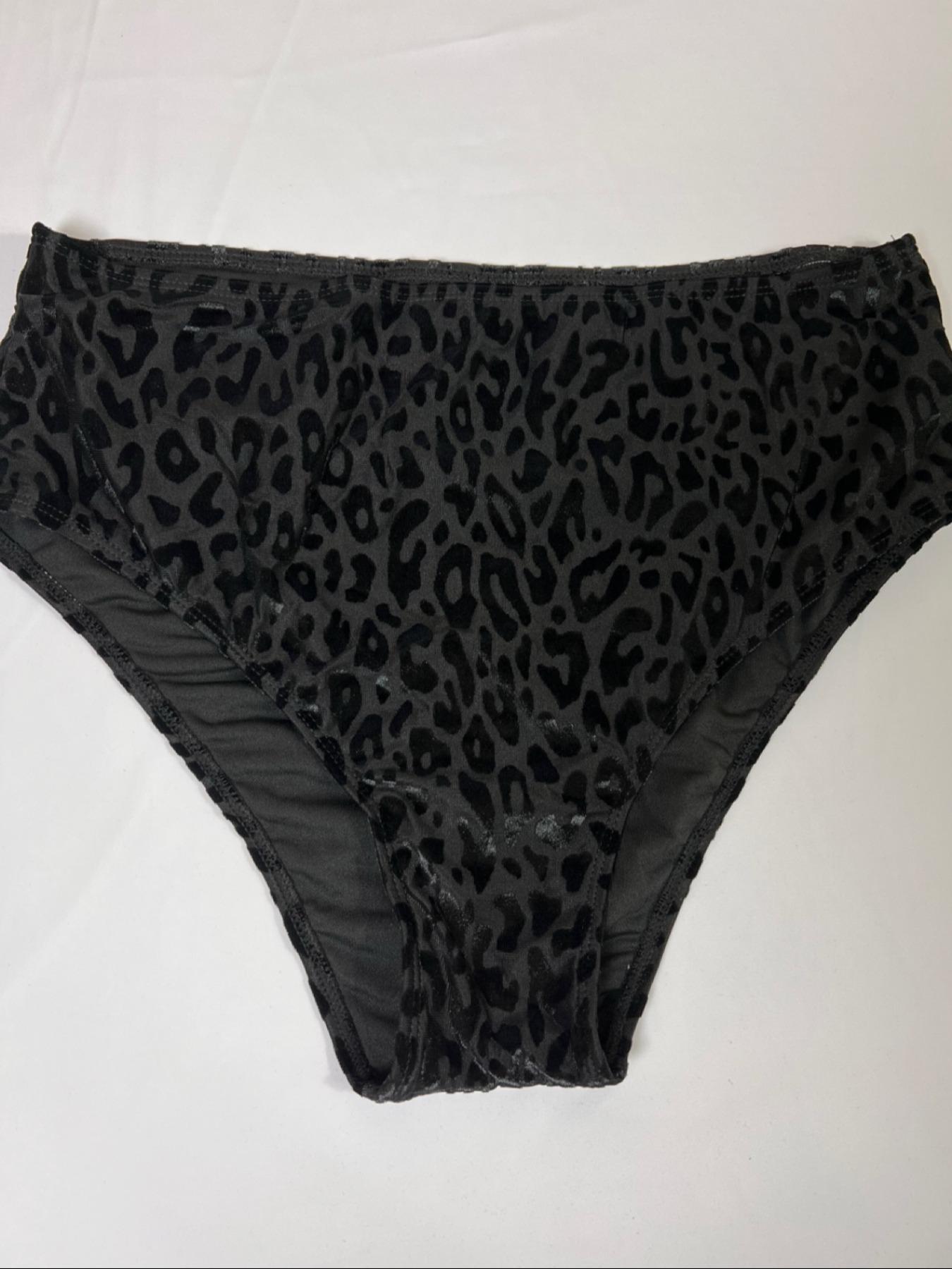 【Plus Size】Two-Piece Set Leopard Print Bikini Set, Casual Strapless Swim Top & High Waist Swim Bottom, Women's Two-piece Swimsuit for Summer Beach Holiday Vacation, High Waisted Swimsuit