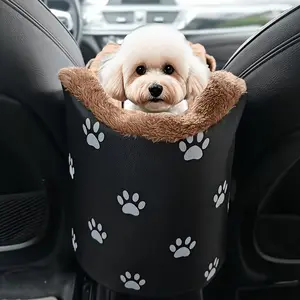 Luxury Portable Pet Bed, Soft Plush Material, Cute Paw Print Design, Lightweight and Warm, Ideal for Travel, Car, Home Use, Suitable for Small Dogs