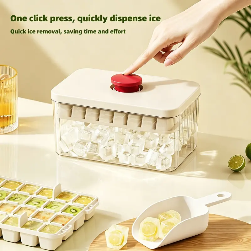 32/64/96 Ice Cube Tray, Press-Down Food Grade Mold with Lid, Large Capacity, Easy Release, Ideal for Whiskey, Cocktails, Fruit Ice, Home Bar Accessories, Kitchen Tool, Ice Cube Trays for Freezer, Ice Molds